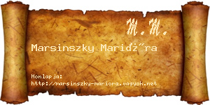 Marsinszky Marióra névjegykártya